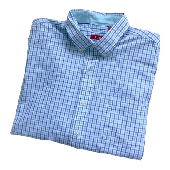 Izod Other - Izod men’s green and blue check button down shirt